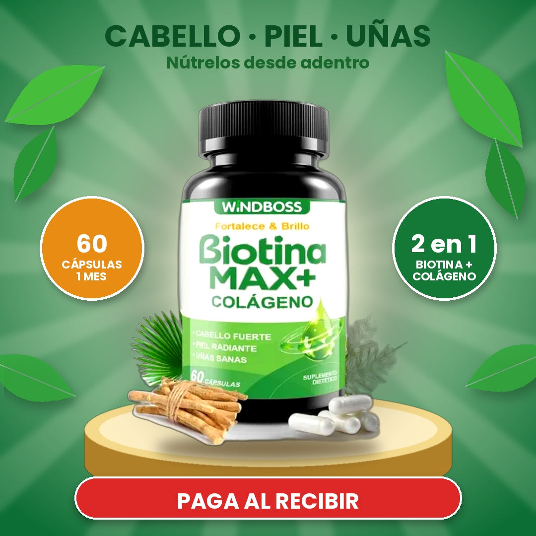 Biotina Max + Colágeno | Suplemento dietario en cápsulas